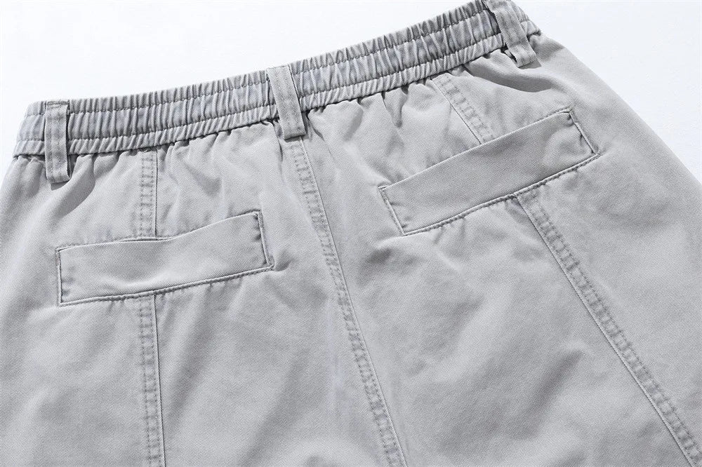 Relaxed Fit Pleated Knee Drawstring Shorts