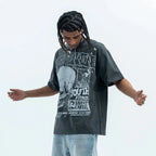 Retro Skulls Washed Graphic T-Shirt