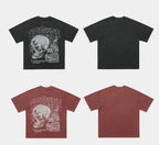 Retro Skulls Washed Graphic T-Shirt