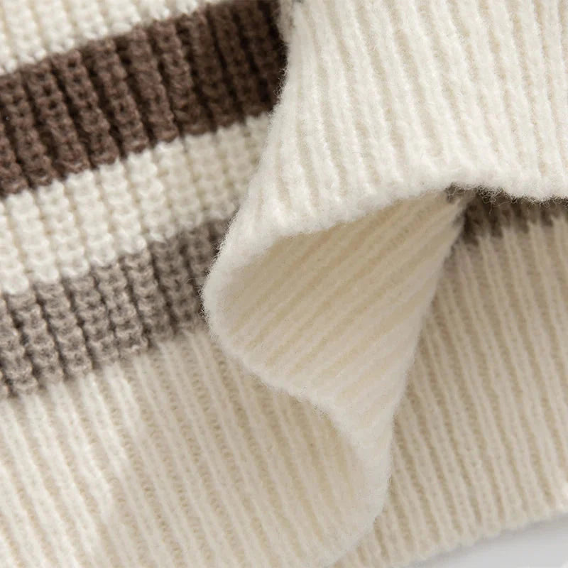 Rib Knit 90's Stripe Sweater
