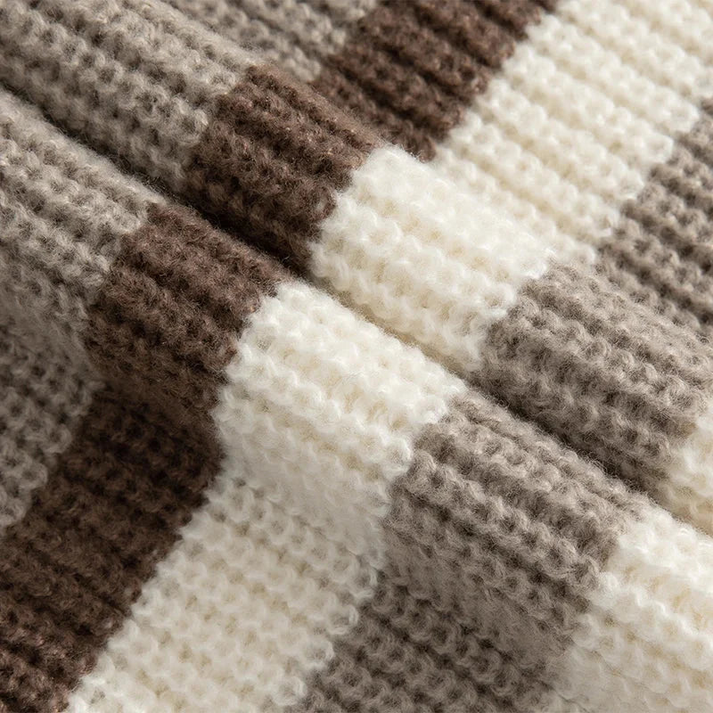 Rib Knit 90's Stripe Sweater
