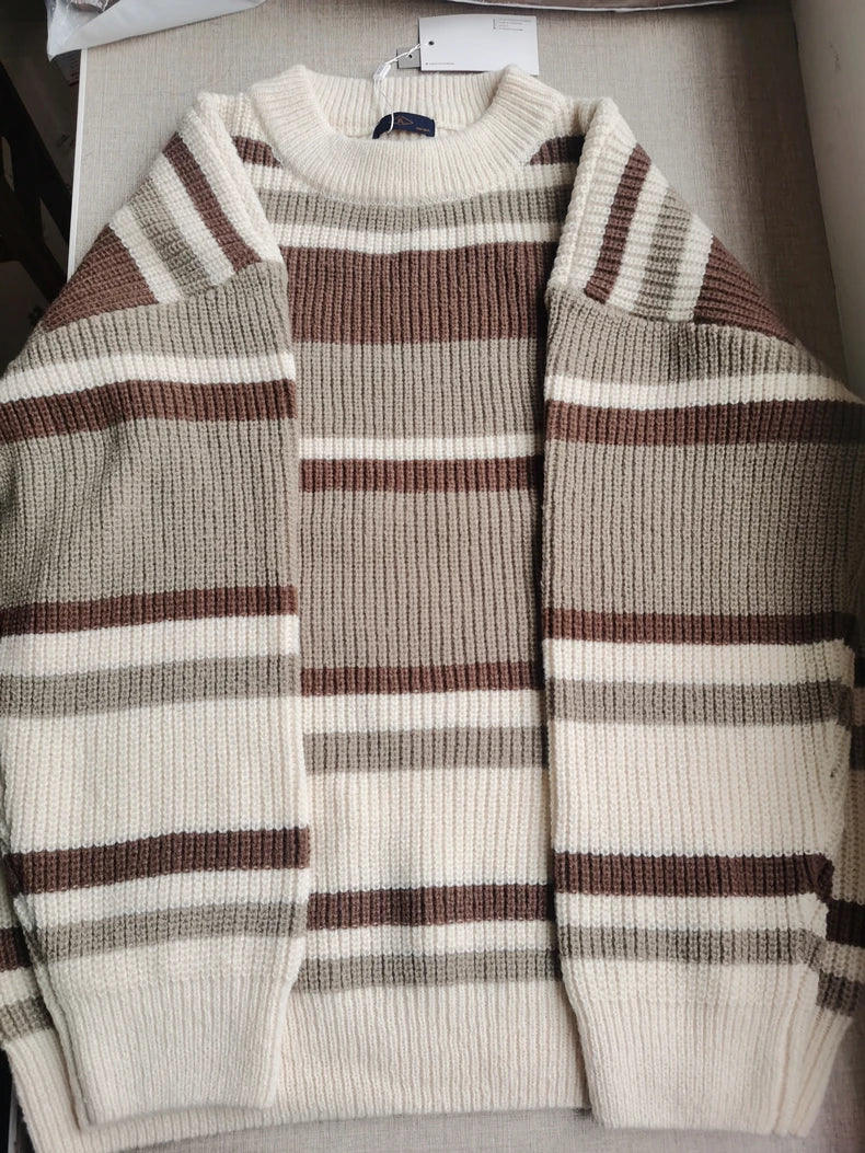 Rib Knit 90's Stripe Sweater