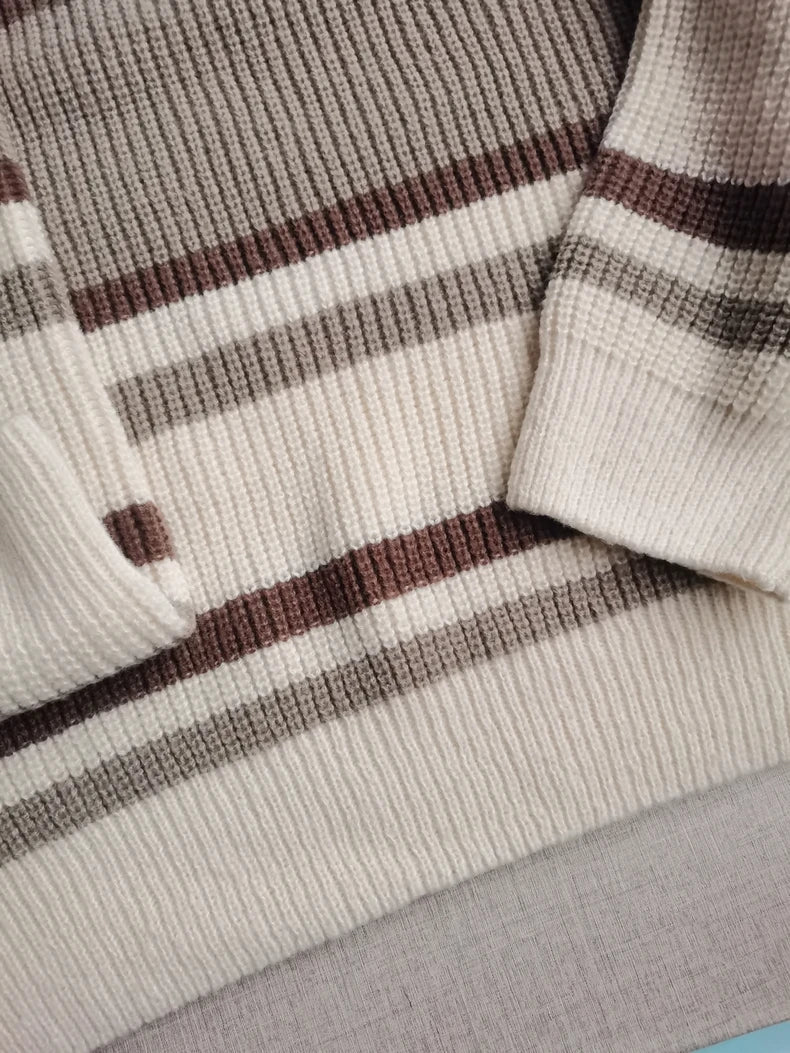Rib Knit 90's Stripe Sweater