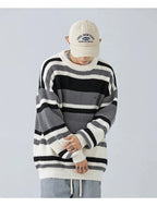 Rib Knit 90's Stripe Sweater