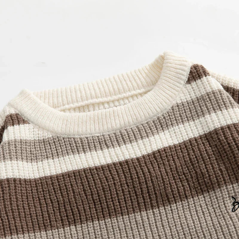 Rib Knit 90's Stripe Sweater