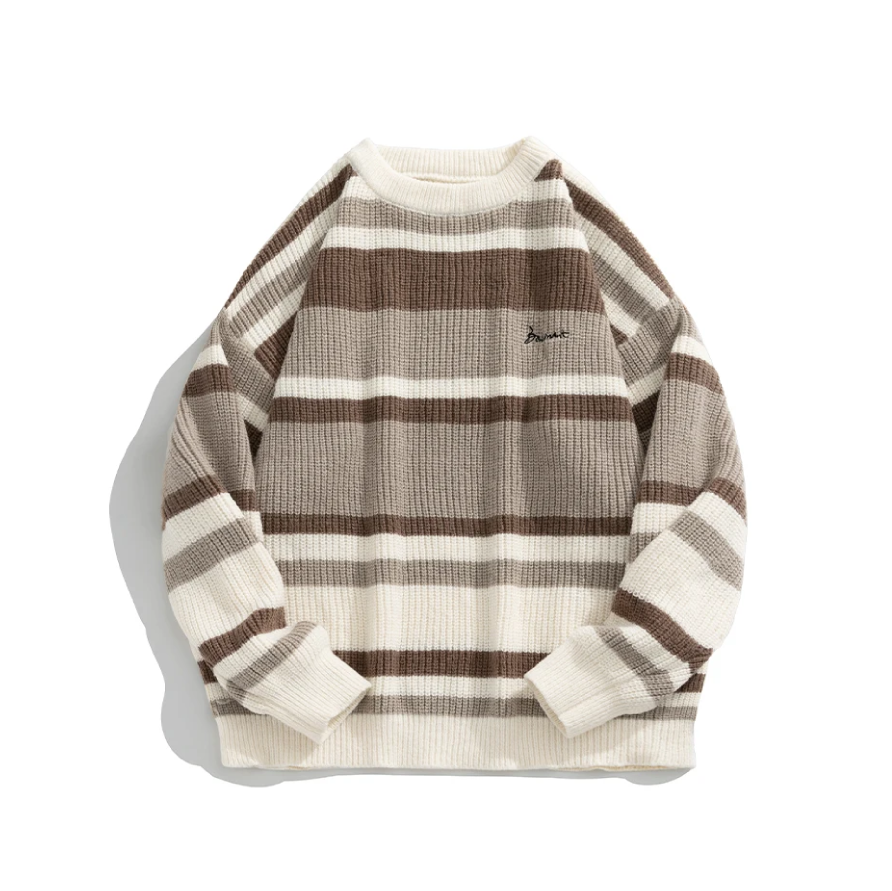 Rib Knit 90's Stripe Sweater