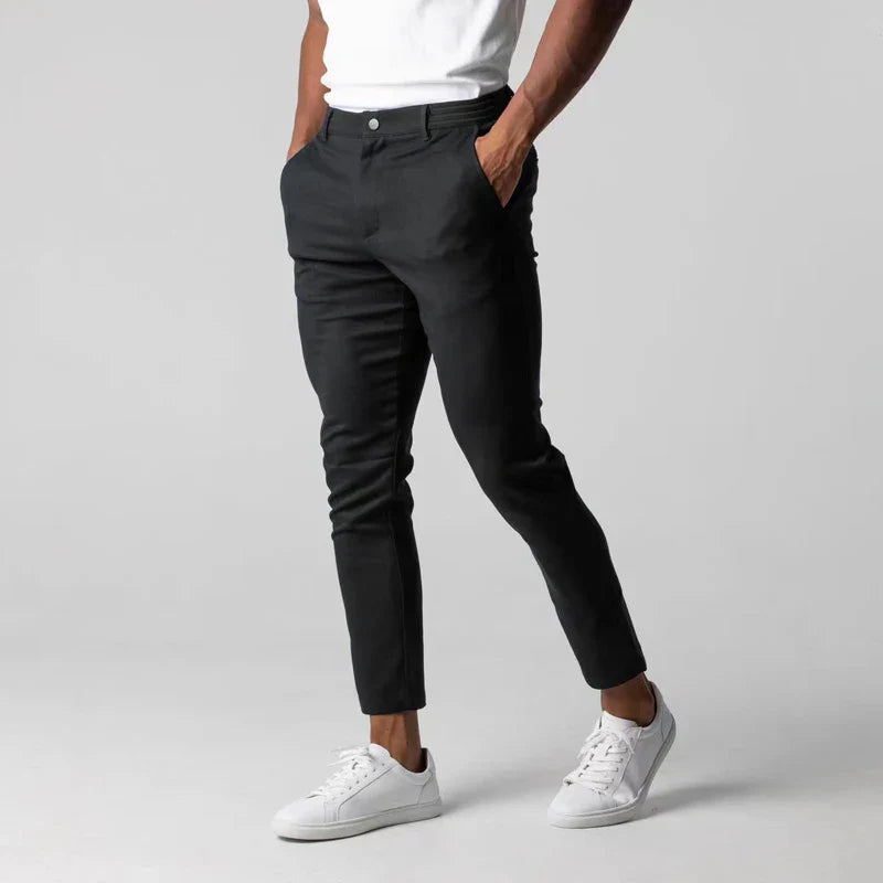 Men's Cotton Trousers Elastic Waist