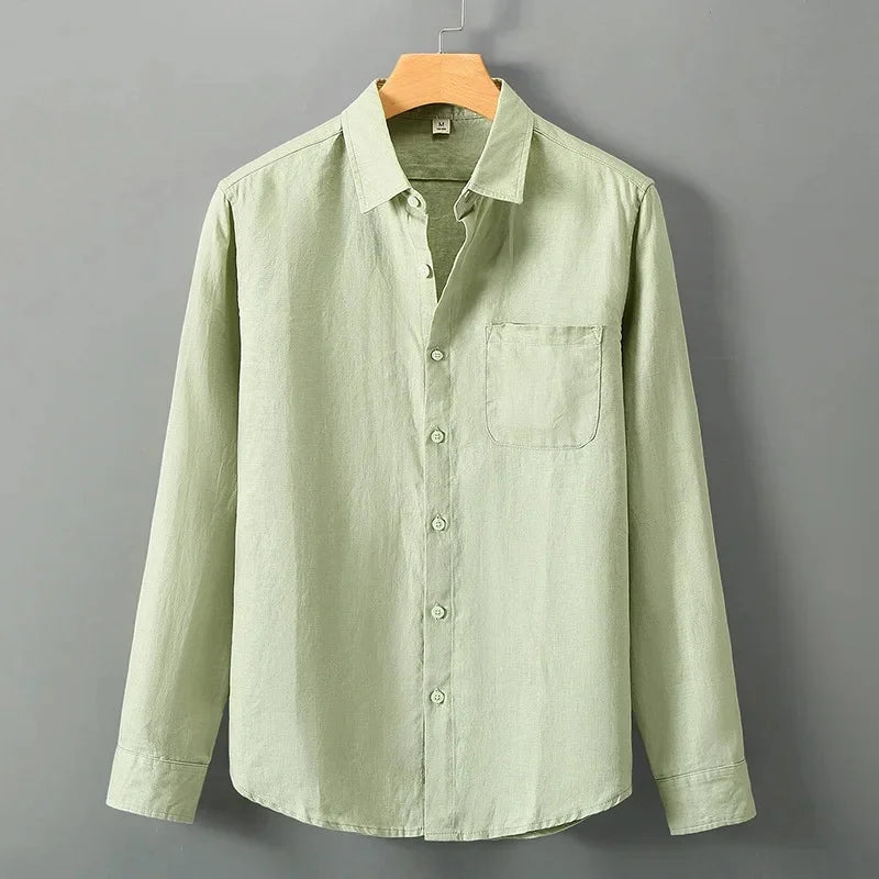 Men's Linen Shirt Long Sleeve