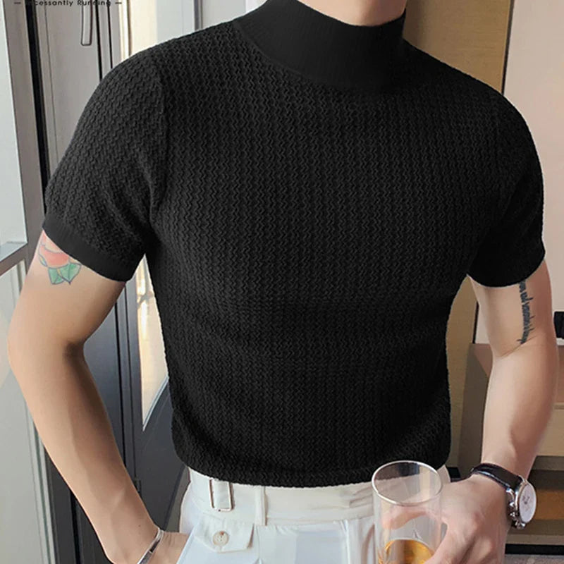 Men's Textured Turtleneck Tee