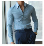 Men's Italian Collar Shirt Slim-Fit