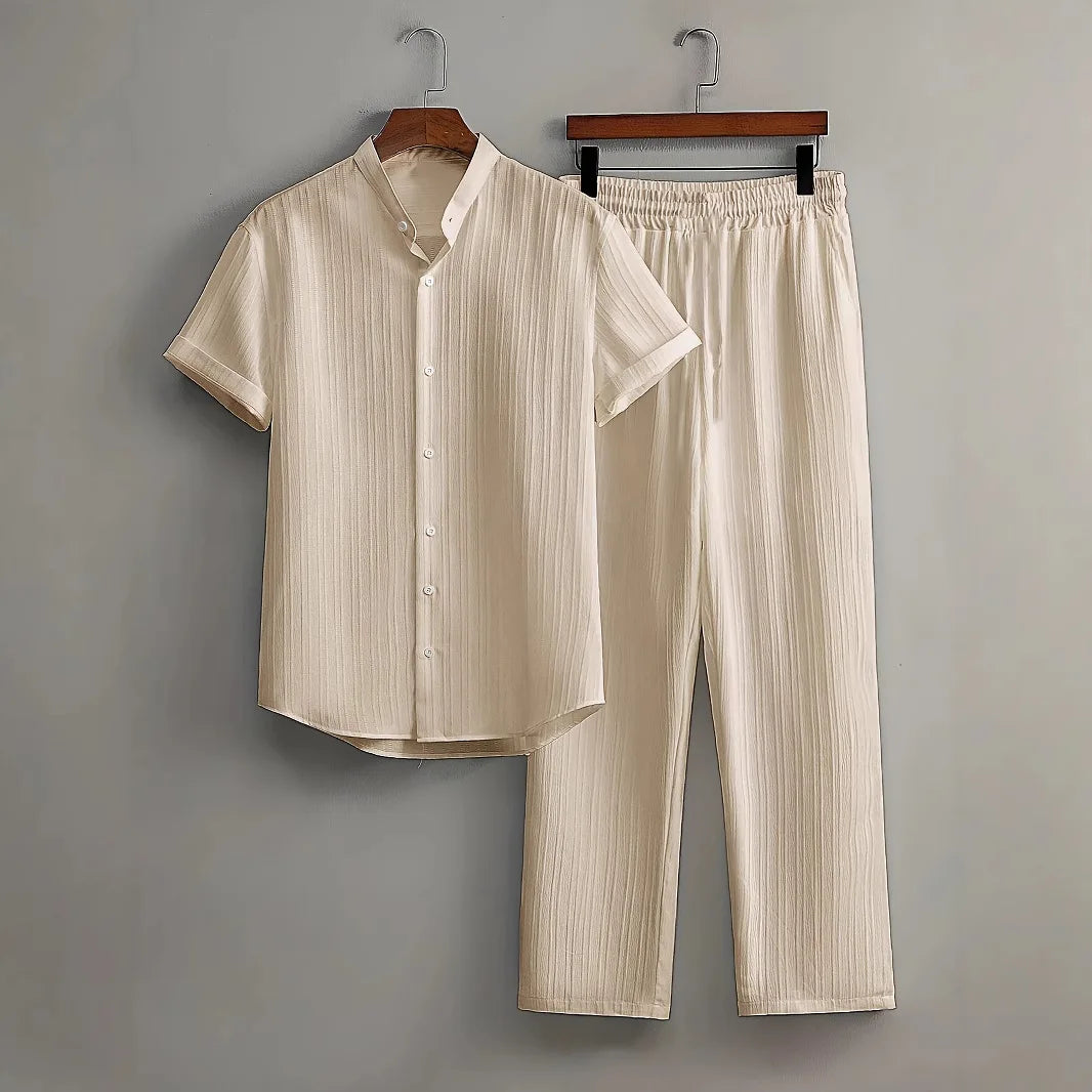 Men's Linen Casual Set Textured