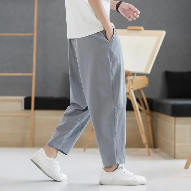 Elveron | Men's Linen Trousers Relaxed Fit