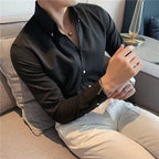 Men's Italian Collar Shirt Slim-Fit