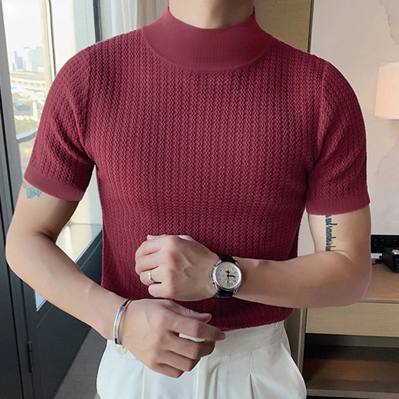 Men's Textured Turtleneck Tee