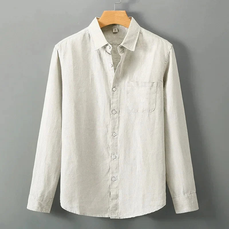 Men's Linen Shirt Long Sleeve