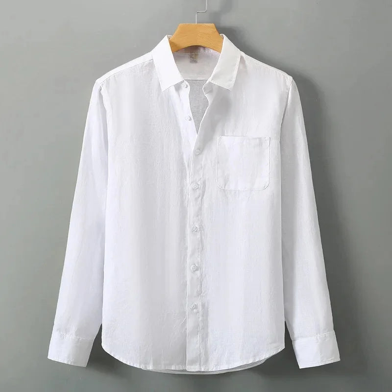 Men's Linen Shirt Long Sleeve