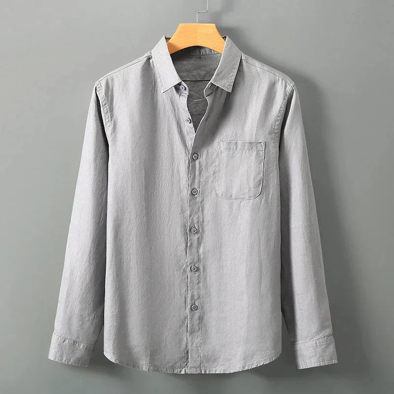 Men's Linen Shirt Long Sleeve