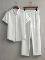 Men's Linen Casual Set Textured