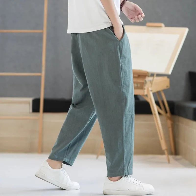 Elveron | Men's Linen Trousers Relaxed Fit