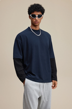 Essential Contrast Double Layer Long Sleeve T-Shirt