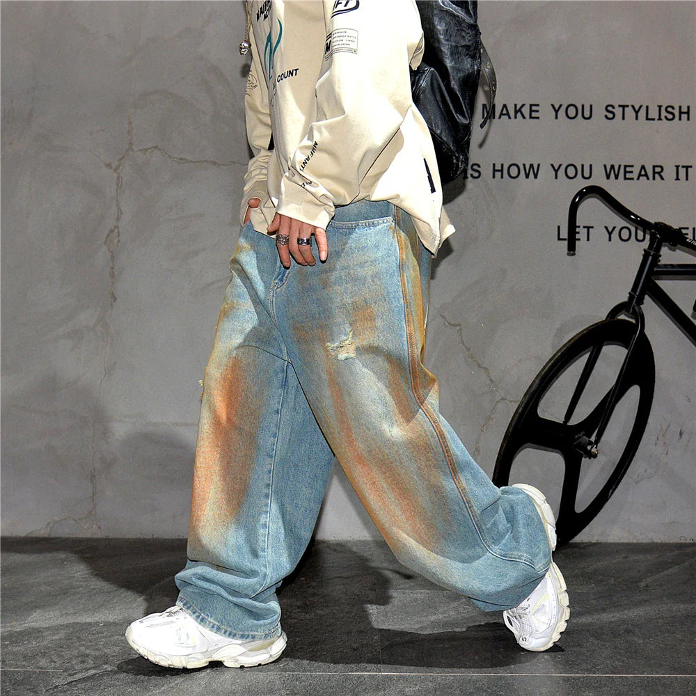 Copper Dust Baggy Denim Jeans