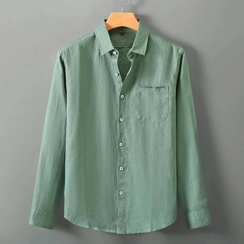 Men's Linen Shirt Long Sleeve