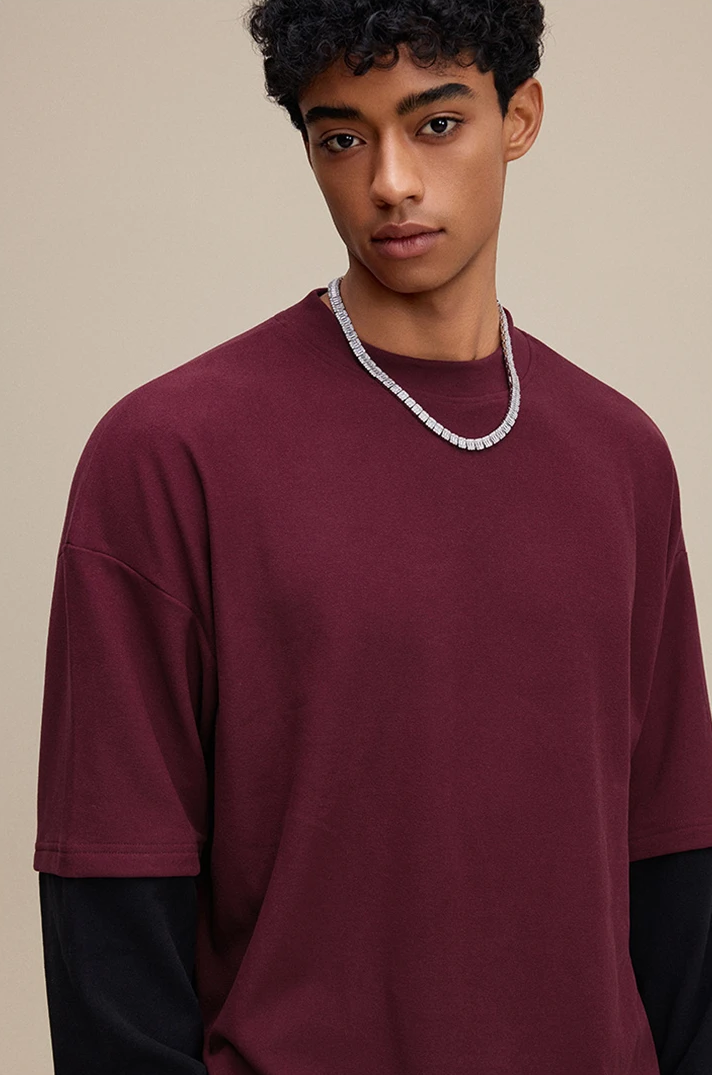 Essential Contrast Double Layer Long Sleeve T-Shirt