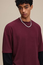 Essential Contrast Double Layer Long Sleeve T-Shirt