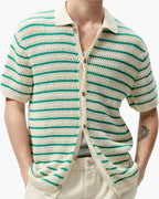 Knitted Button-Up Shirt in Marbella Style