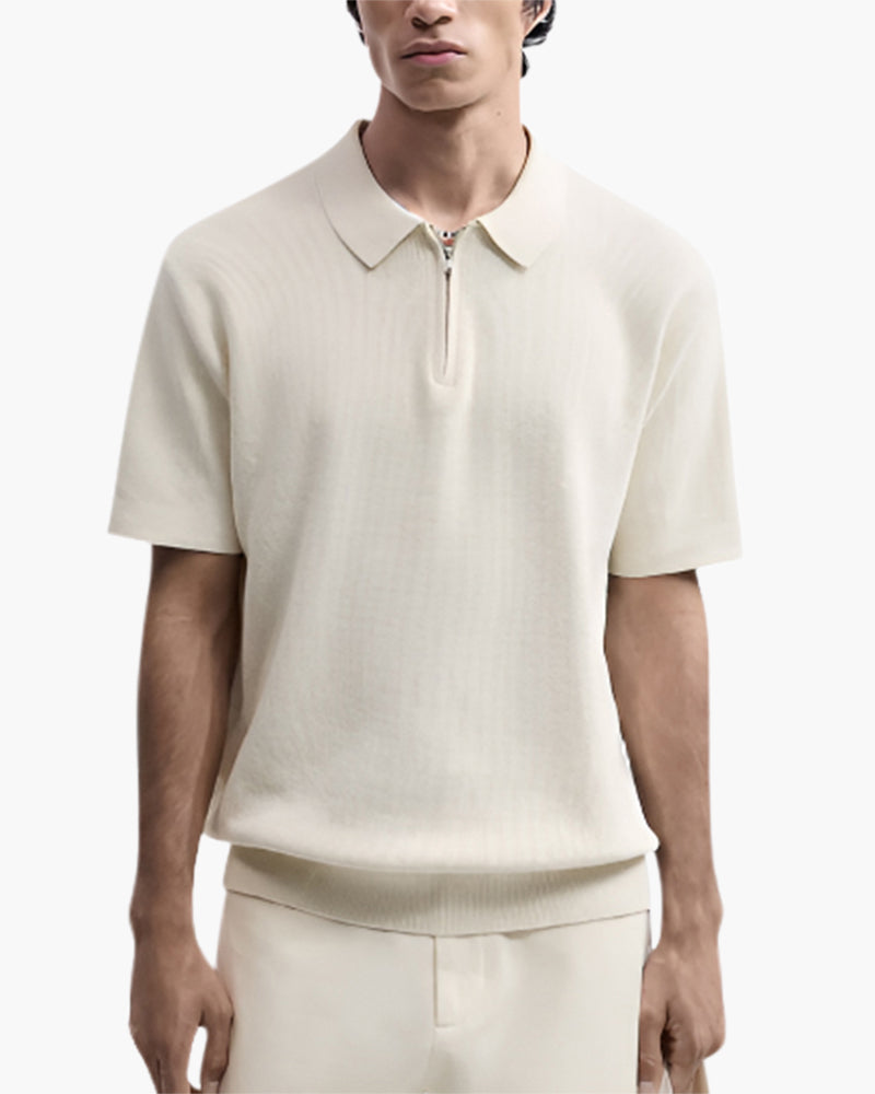 Zip-Up Polo Shirt in Marbella Style