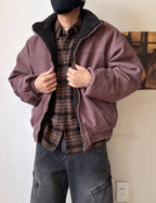 Vintage Wash Fleece Lined Bomber Jacket