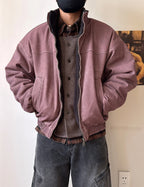Vintage Wash Fleece Lined Bomber Jacket