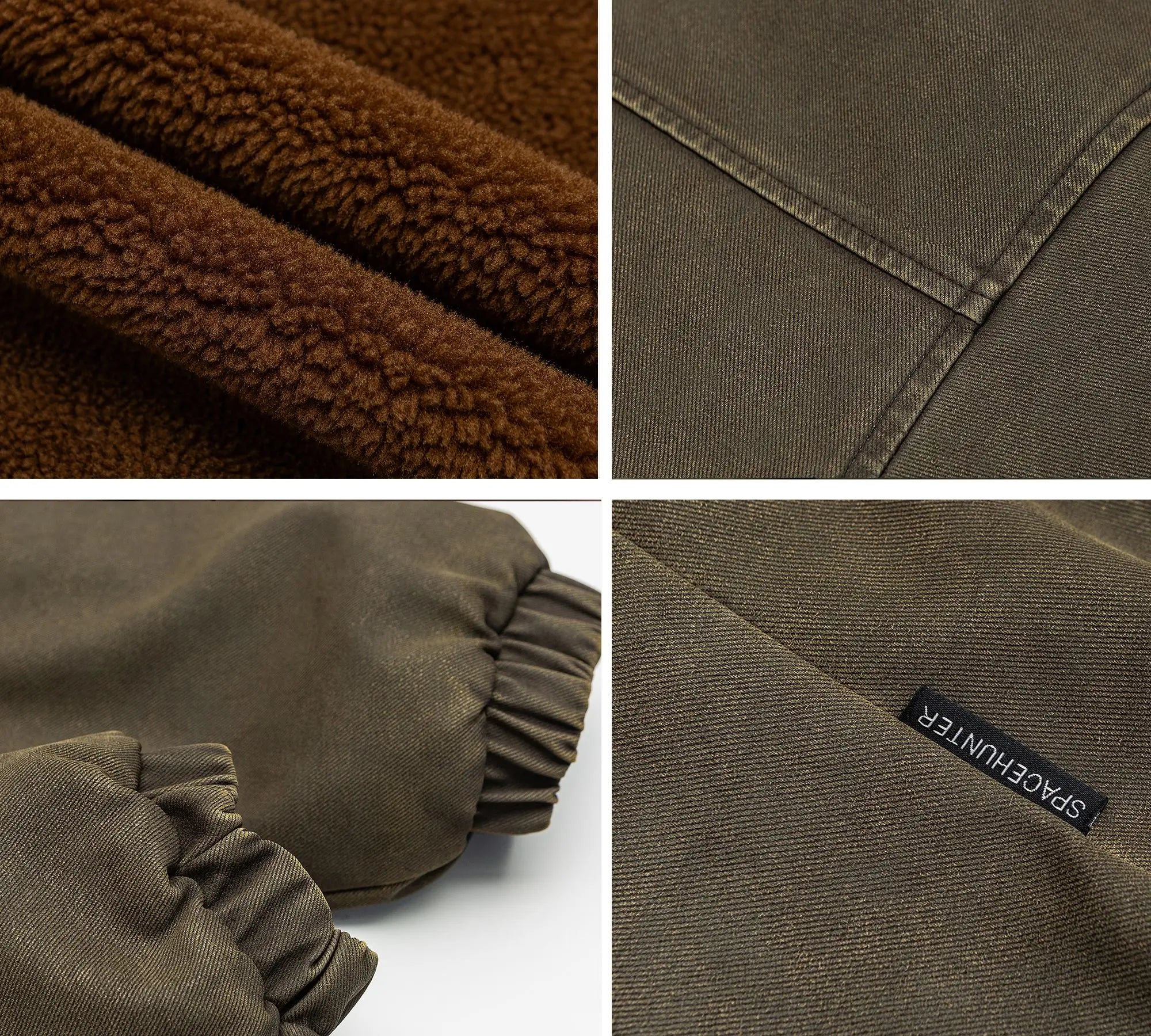 Vintage Wash Fleece Lined Bomber Jacket