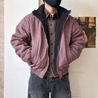 Vintage Wash Fleece Lined Bomber Jacket