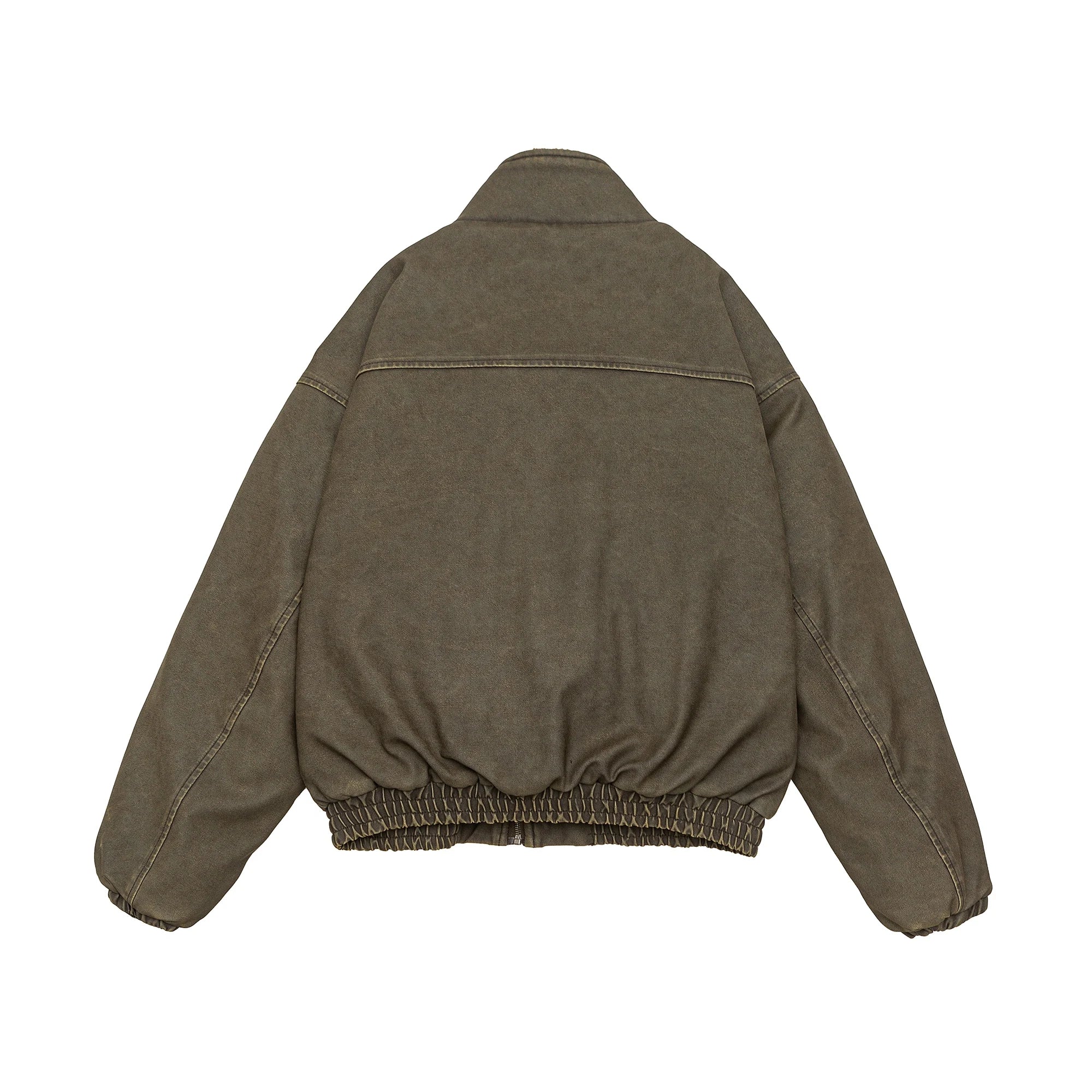 Vintage Wash Fleece Lined Bomber Jacket