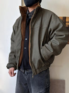 Vintage Wash Fleece Lined Bomber Jacket