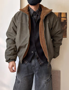 Vintage Wash Fleece Lined Bomber Jacket