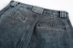 Vintage Wash Wide Leg Utility Jeans