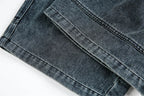 Vintage Wash Wide Leg Utility Jeans