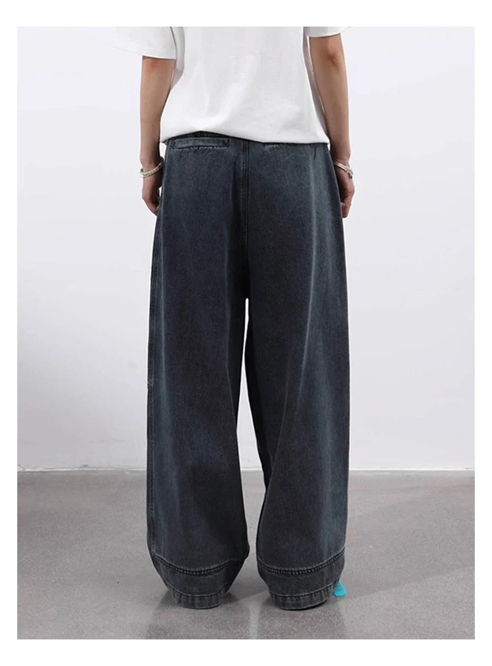Vintage Wash Wide Leg Utility Jeans