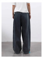 Vintage Wash Wide Leg Utility Jeans
