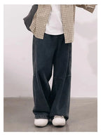 Vintage Wash Wide Leg Utility Jeans