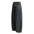 Vintage Wash Wide Leg Utility Jeans