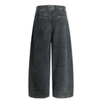 Vintage Wash Wide Leg Utility Jeans
