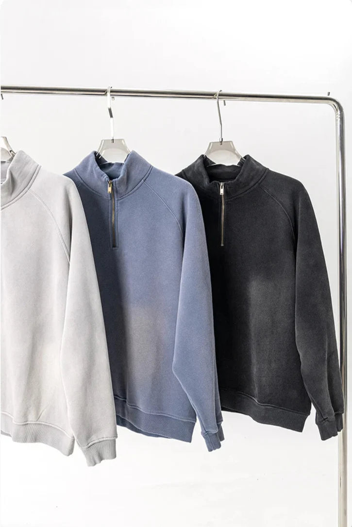 Vintage Wash1/4 Zip Sweatshirt