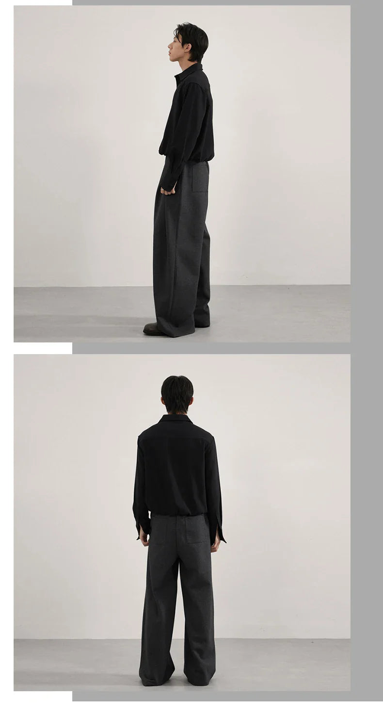 Volume Pleat Wide Leg Jersey Pants