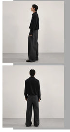 Volume Pleat Wide Leg Jersey Pants