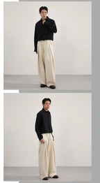 Volume Pleat Wide Leg Jersey Pants