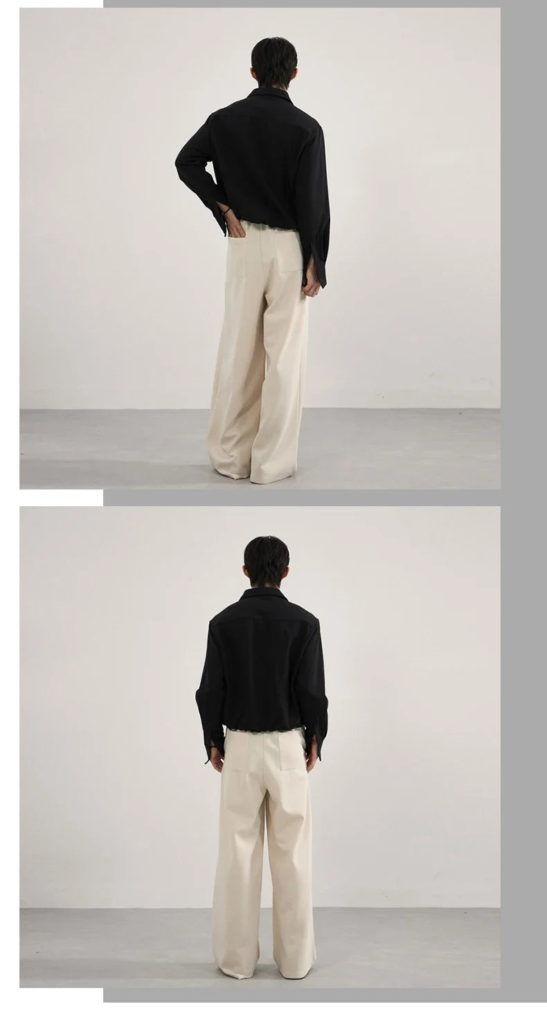 Volume Pleat Wide Leg Jersey Pants