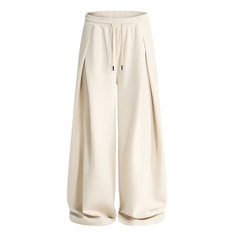 Volume Pleat Wide Leg Jersey Pants